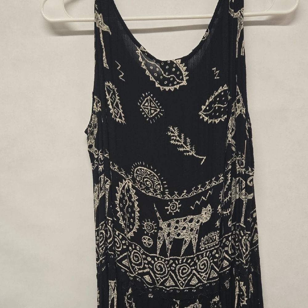 Bila Black and Cream Safari Print Maxi Dress